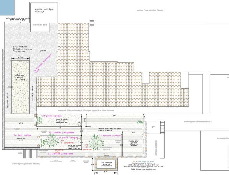 Conception d'un jardin sur la commune du Tholonet Aix en Provence